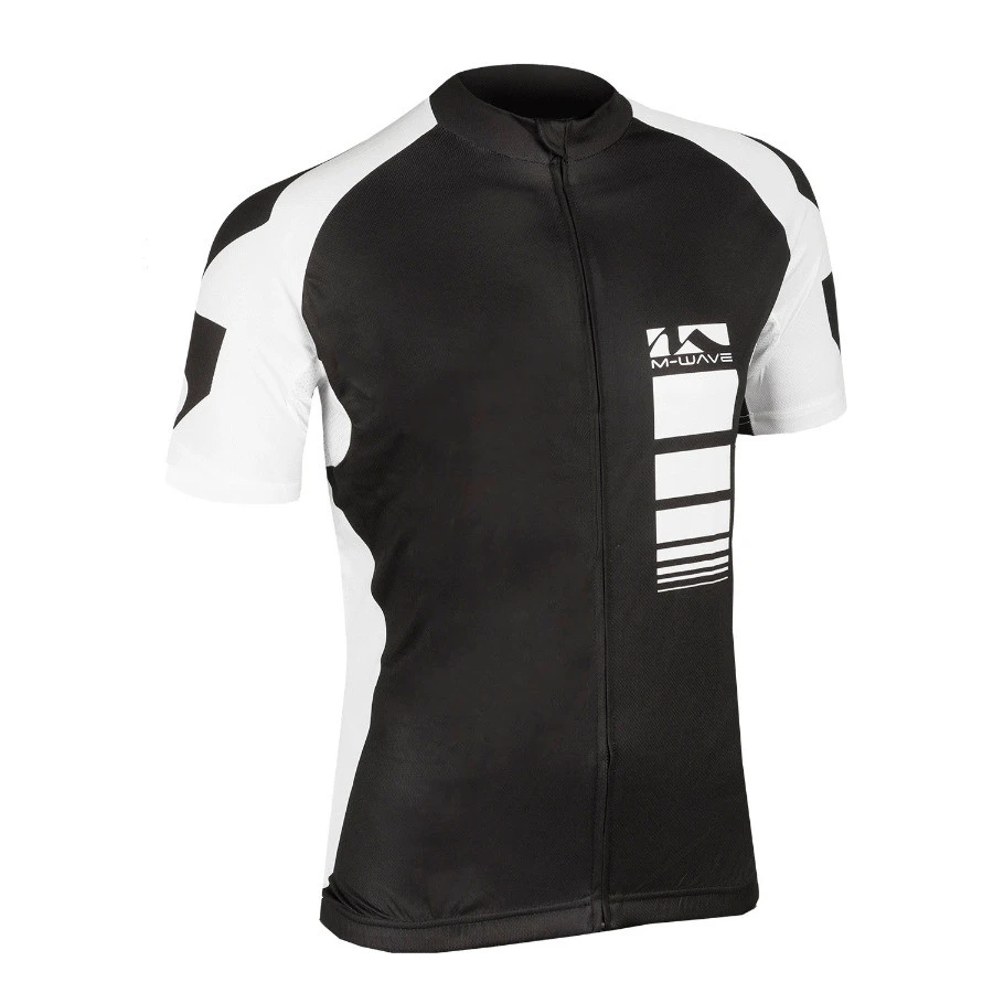 1. Tricou Ciclism M-WAVE Alb/Negru L