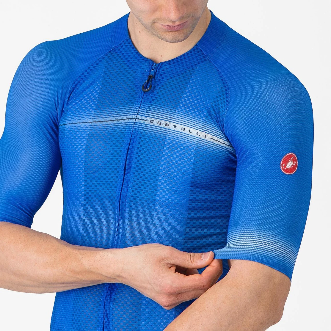 3. Tricou cu maneca scurta Castelli Climbers A/C, pentru barbati, albastru Italia/albastru belgian, XXL
