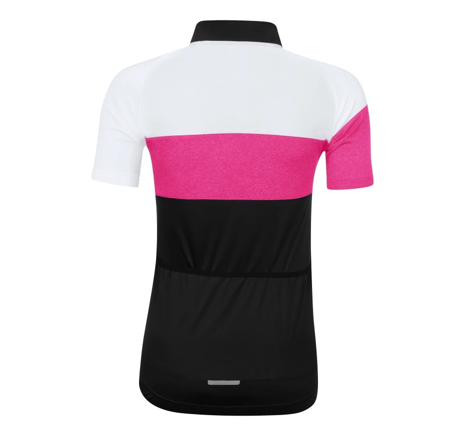 2. Bluza ciclism Force View Lady maneci scurte negru/alb/roz XL