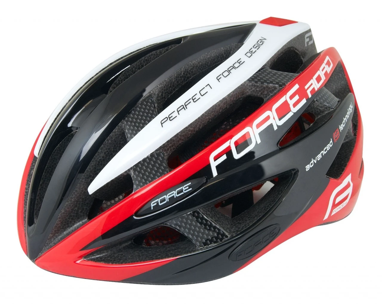 1. Casca Force Road Junior, negru/rosu/alb, XS-S (48-54 cm)