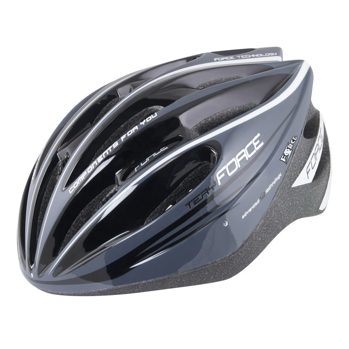 1. Casca Force Tery gri/negru/alb S-M (52-58 cm)