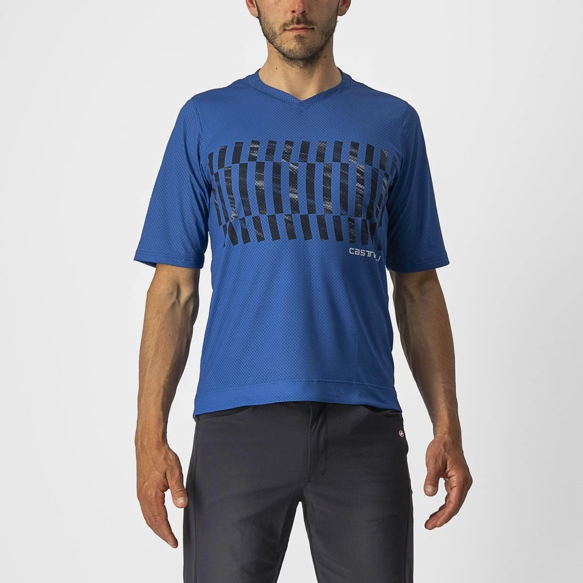 1. Jersey cu maneca scurta Castelli Trail Tech Tee Albastru/Negru