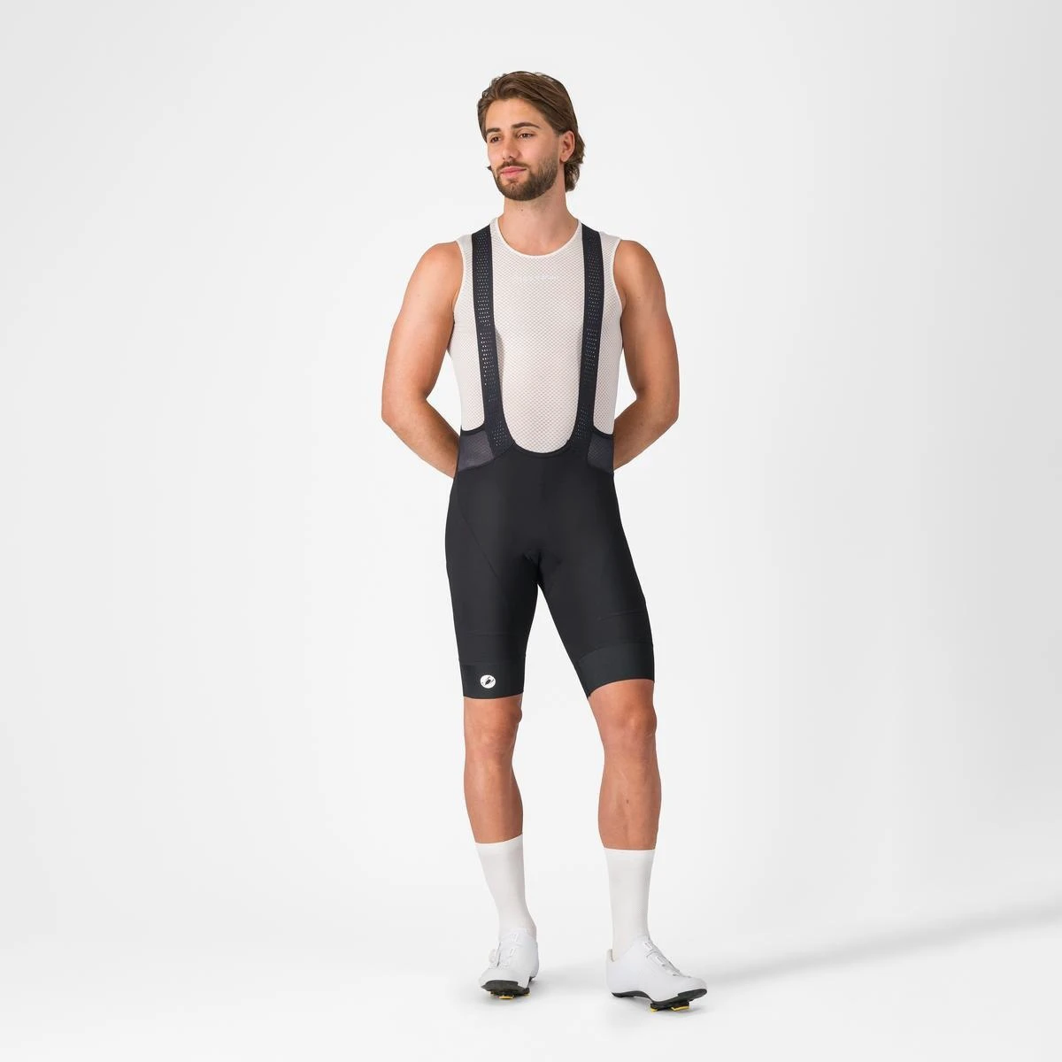 1. Pantaloni scurti cu bretele Castelli Endurance 4, pentru barbati, negru S