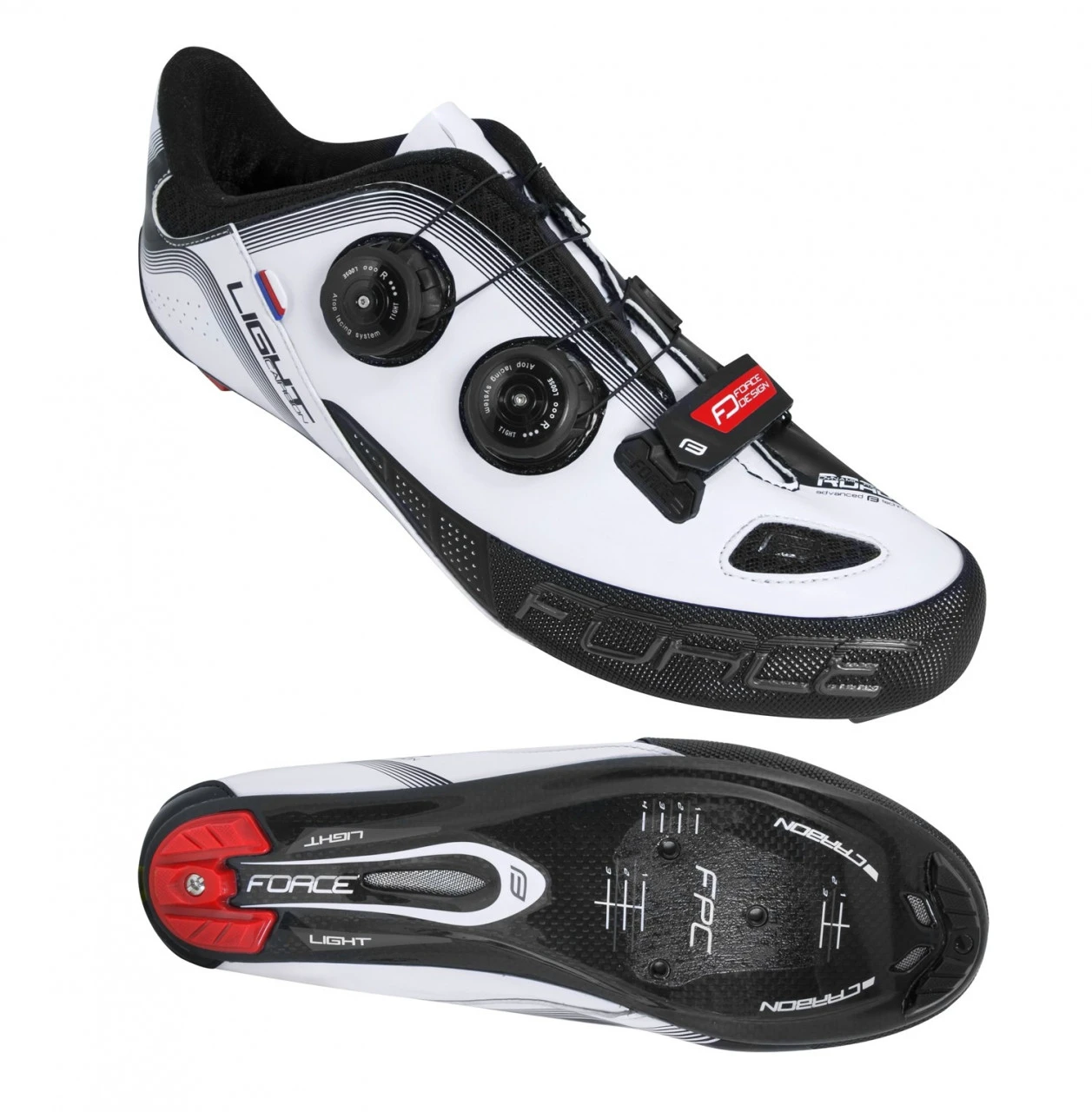 1. Pantofi Force Road Light Carbon alb/negru
