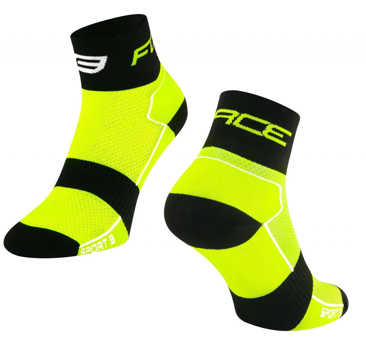1. Sosete Force Sport 3 fluo/negru