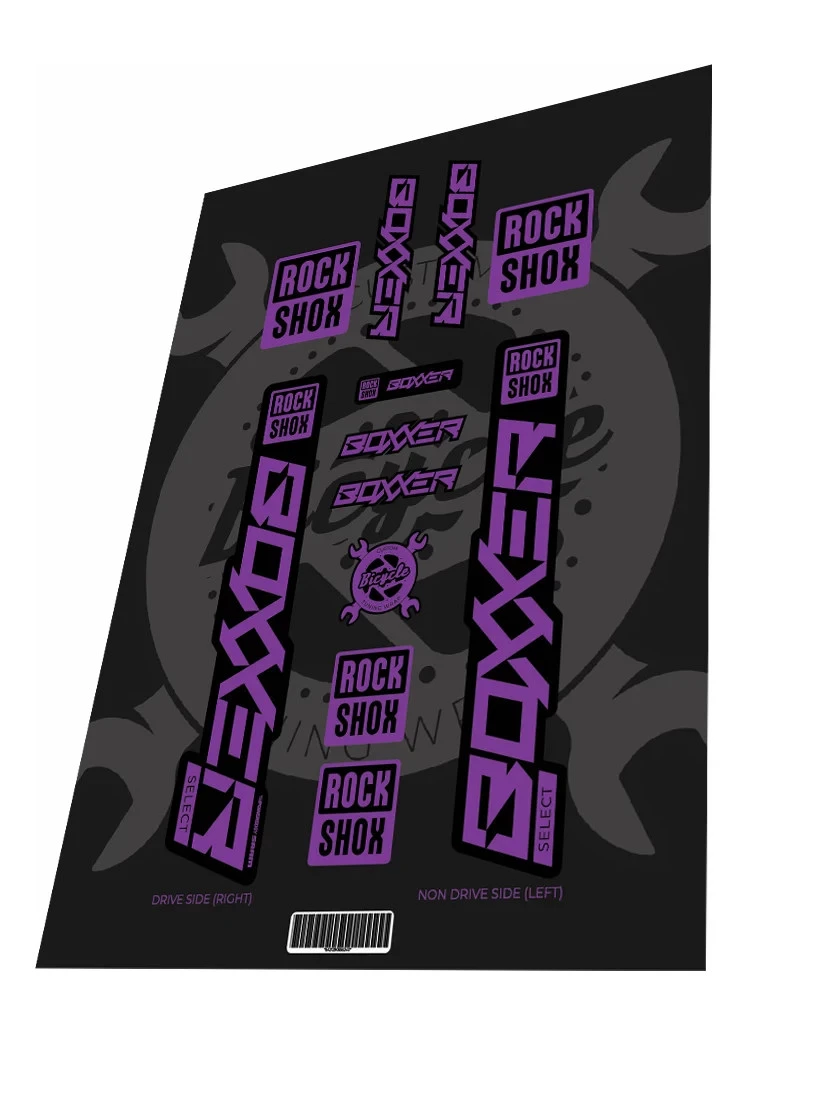 1. Stickere adezive furca ROCKSHOX Boxxer Select RC Purple 2022