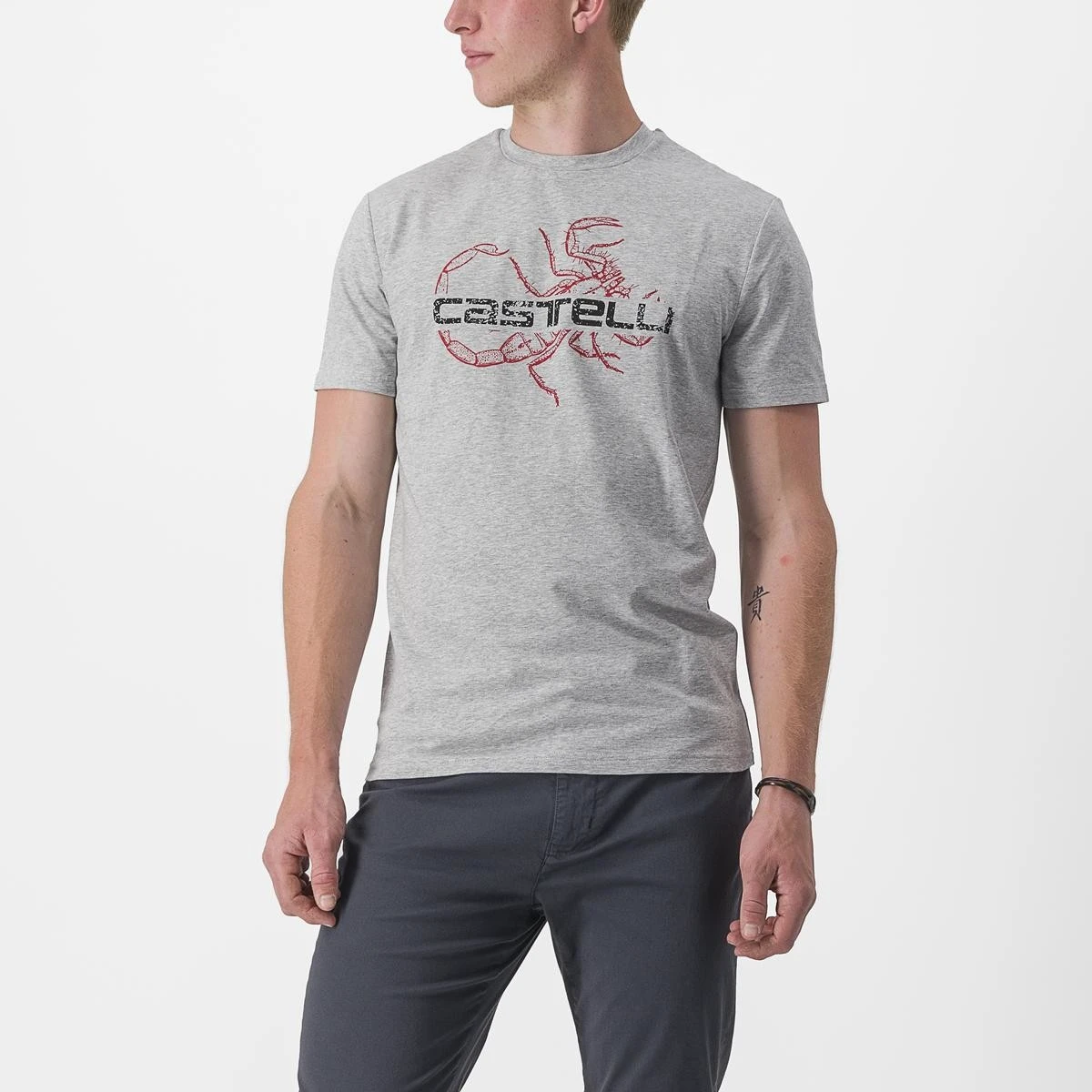 1. Tricou casual Castelli Finale Tee, Gri, L