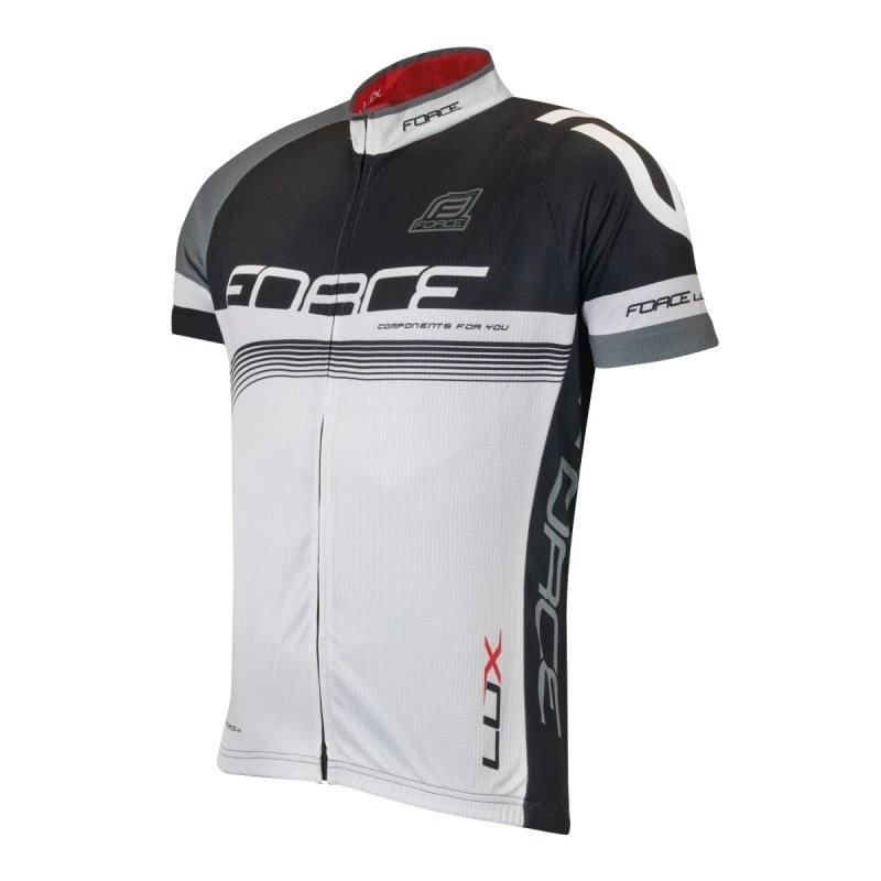 1. Tricou Ciclism Force Lux Negru/Alb