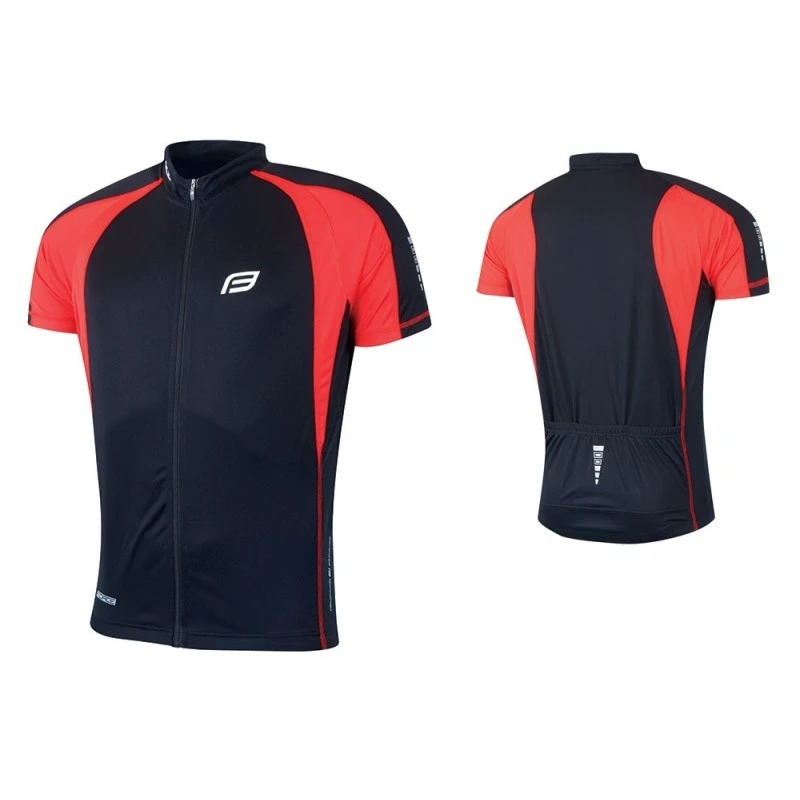 1. Tricou ciclism Force T10 negru/rosu M