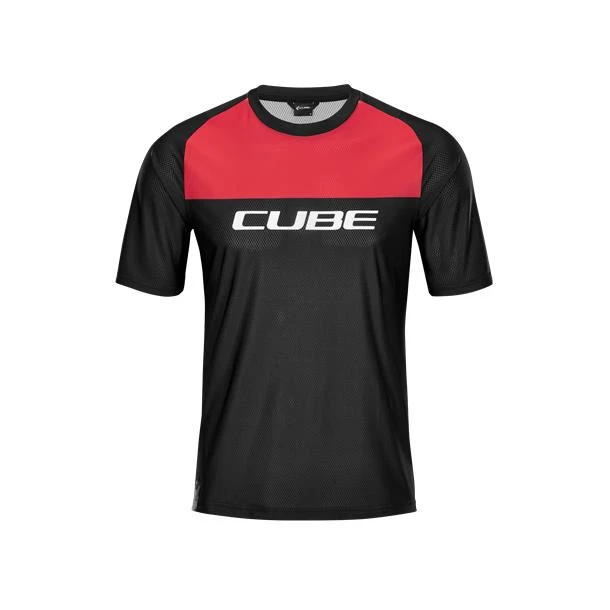 1. Tricou CUBE Edge Round Neck Jersey S/S Black Red