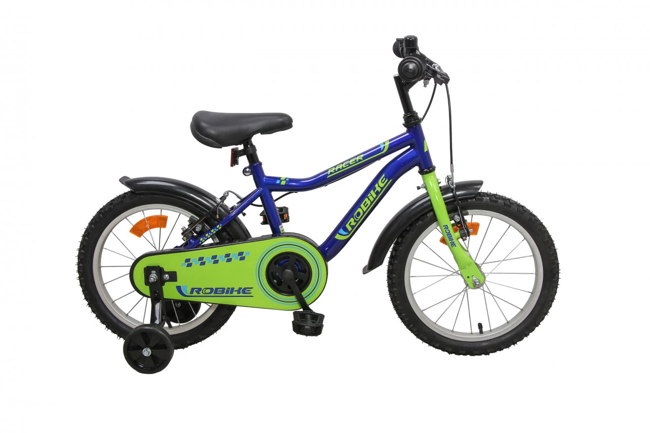 1. Bicicleta copii Robike Racer 16 Albastru/Verde