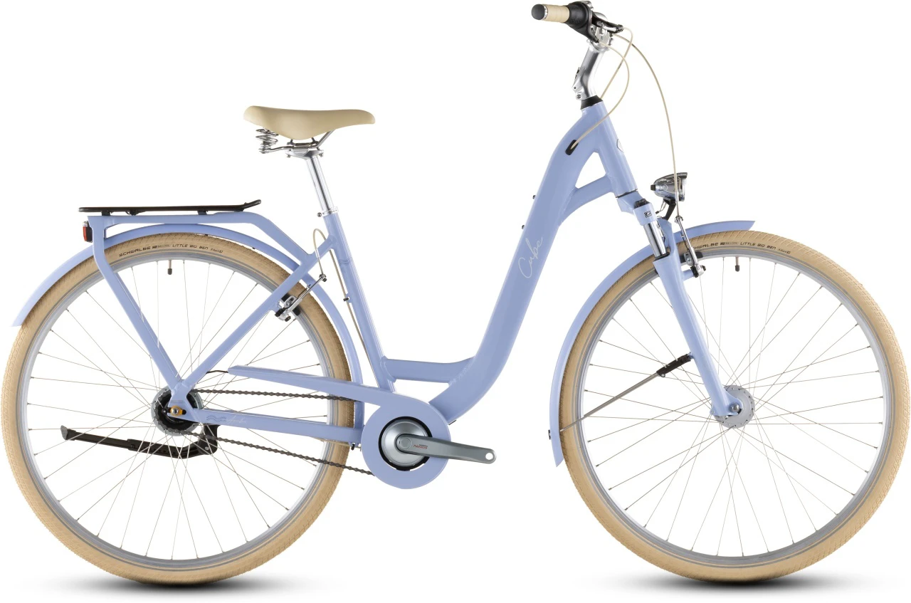 1. BICICLETA CUBE ARUBA EASY ENTRY BLUEBLOSSOM CREME