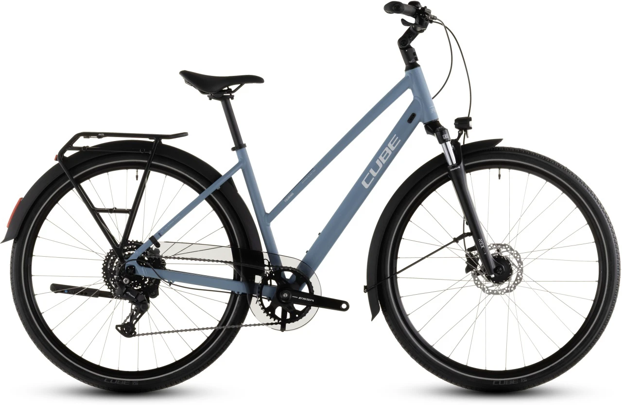 1. BICICLETA CUBE TOURING ONE TRAPEZE BLUEBIRD GREY