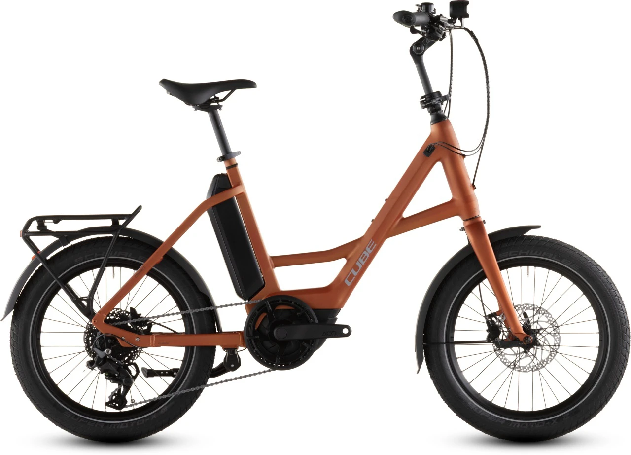 1. BICICLETA ELECTRICA CUBE COMPACT HYBRID 545 RUSTORANGE REFLEX 2026 One Size