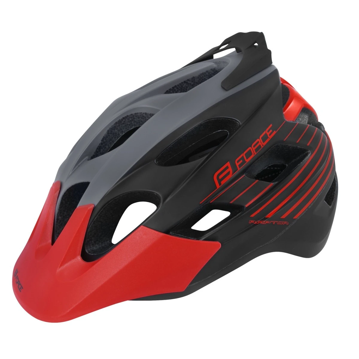 1. Casca Force Raptor MTB gri/rosu