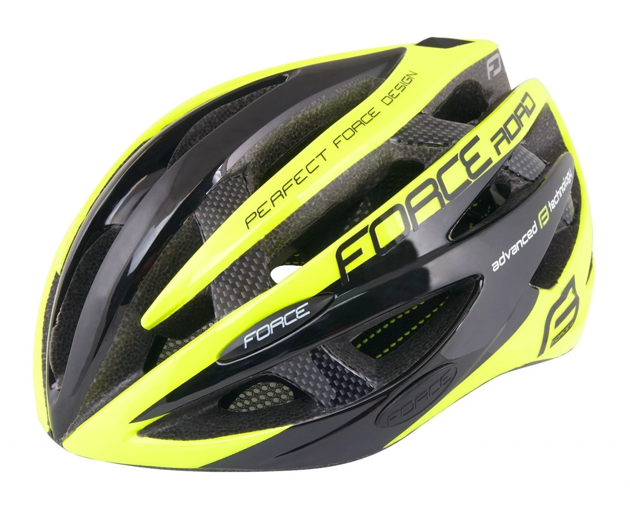 1. Casca Force Road Negru/Fluo S-M (54-58 cm)