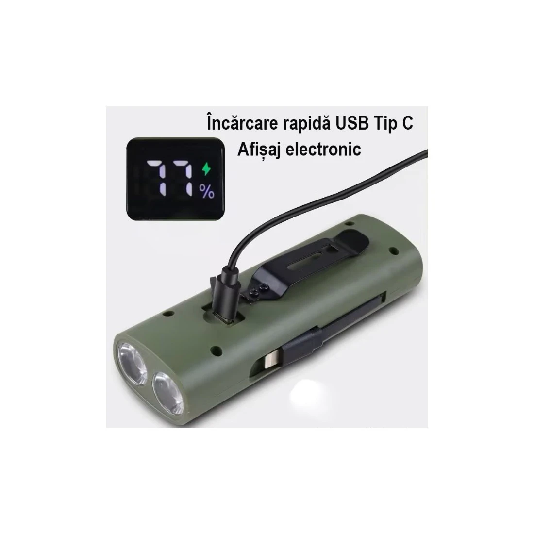 2. Far reincarcabil Fivestars Power Light PBL-6400, powerbank 6400 mAh, USB Type-C, negru