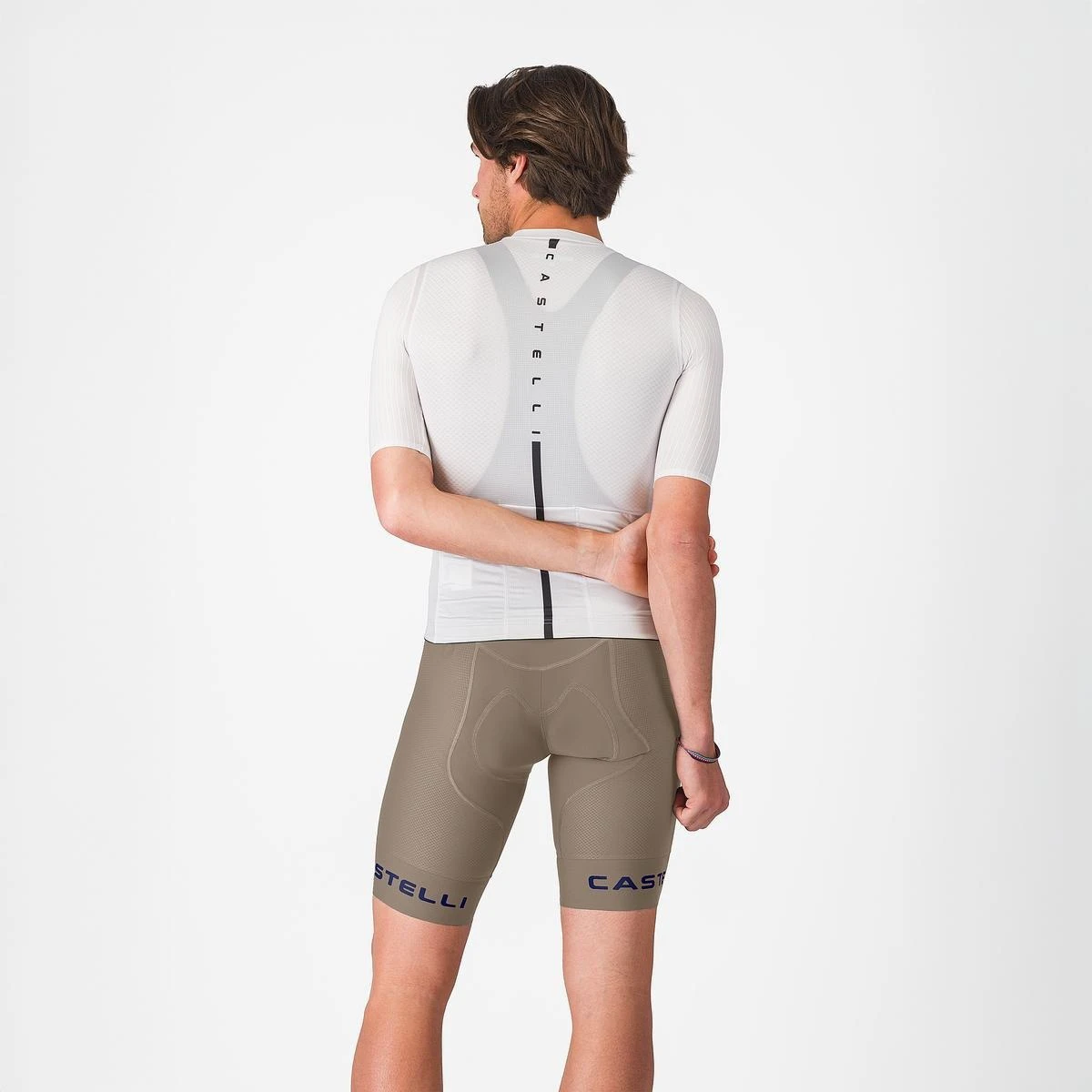 2. Pantaloni scurti cu bretele Castelli Competizione 2, pentru barbati, bej S