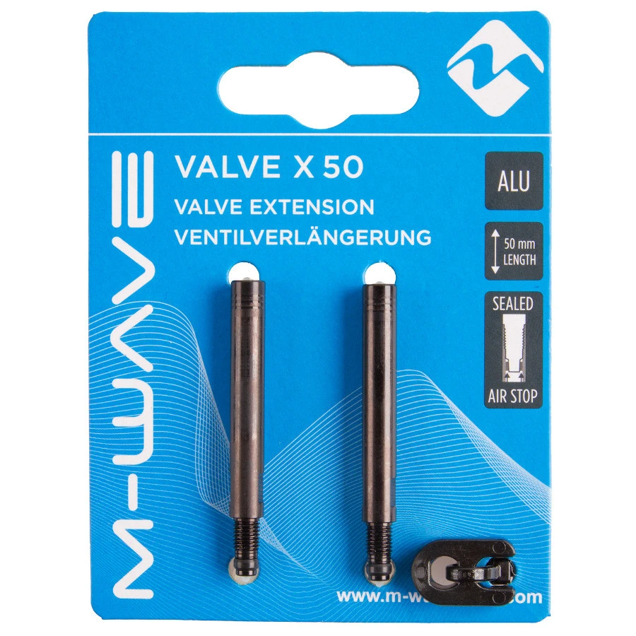 1. Set Extensie Valve M-WAVE Aluminiu 50 mm Negru
