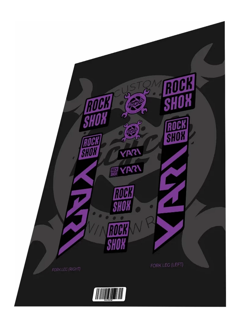 1. Set stickere adezive furca ROCKSHOX Yari Purple 2022