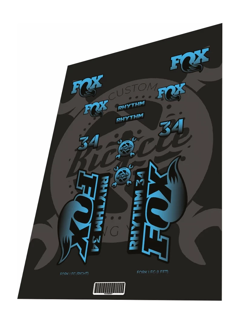 1. Stickere adezive furca FOX 34 Rhythm Gradient Blue 2018
