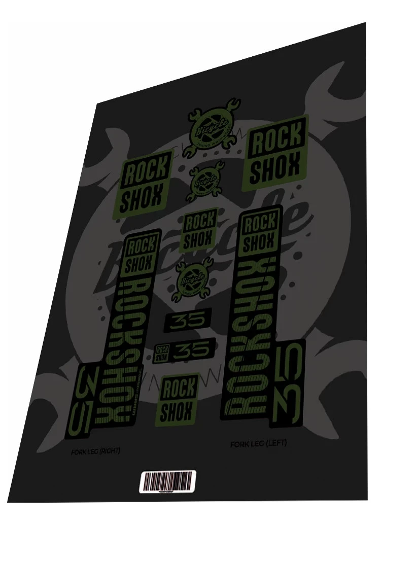 1. Stickere adezive furca ROCKSHOX 35 Dark Green 2020
