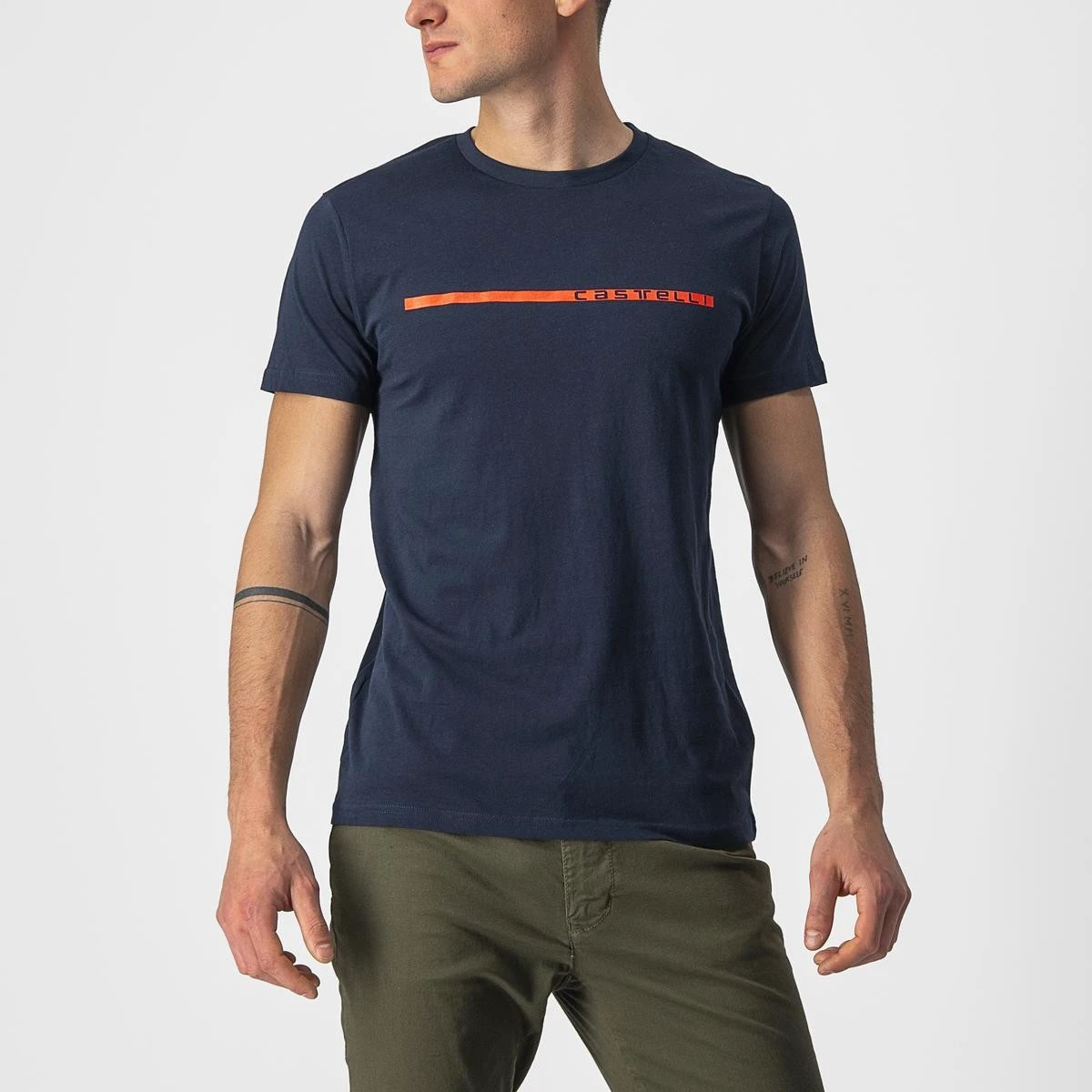 1. Tricou casual Castelli Ventaglio Tee Bleumarin/Rosu