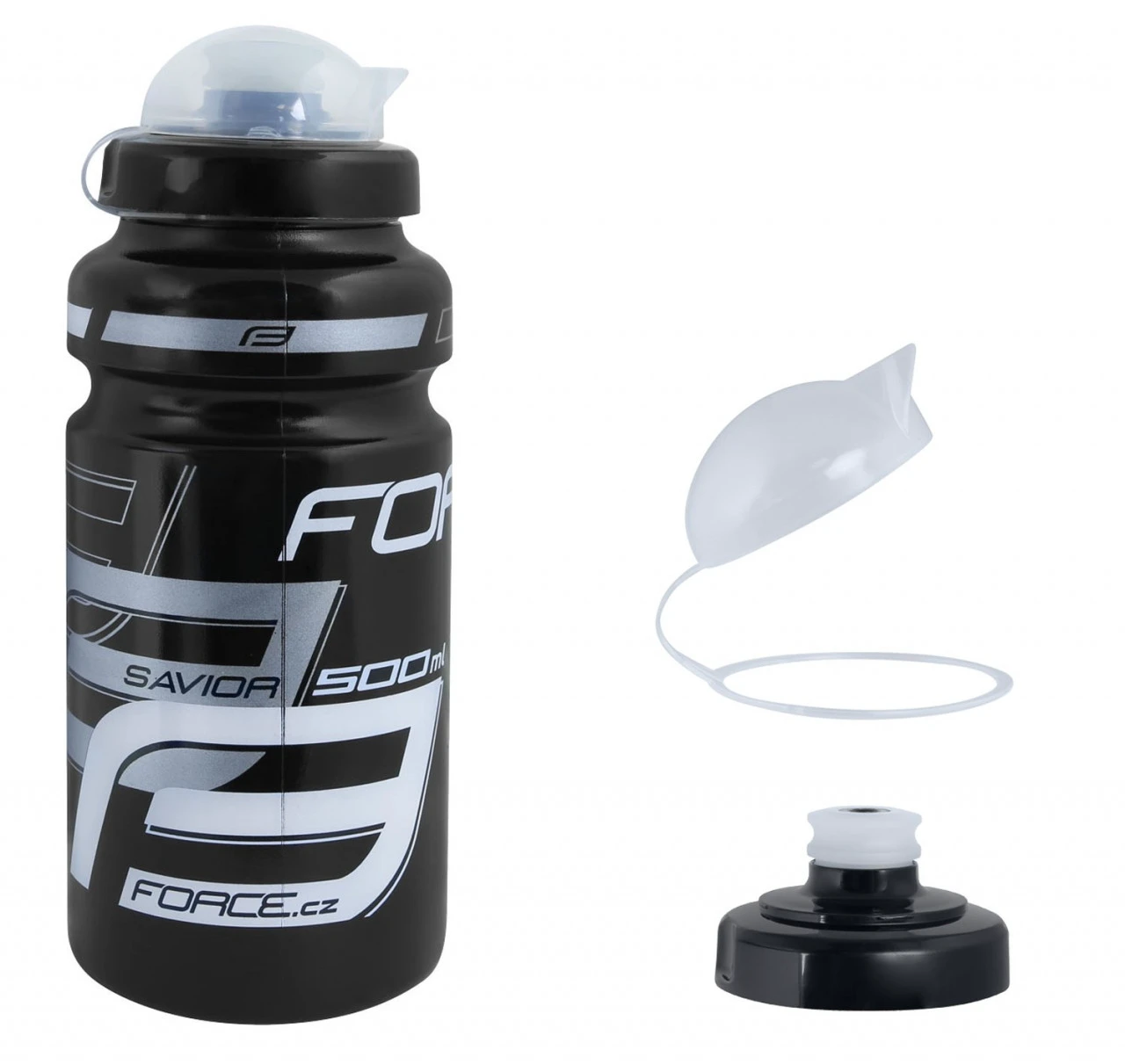 1. Bidon Force Savior Ultra 0.5l negru/gri/alb
