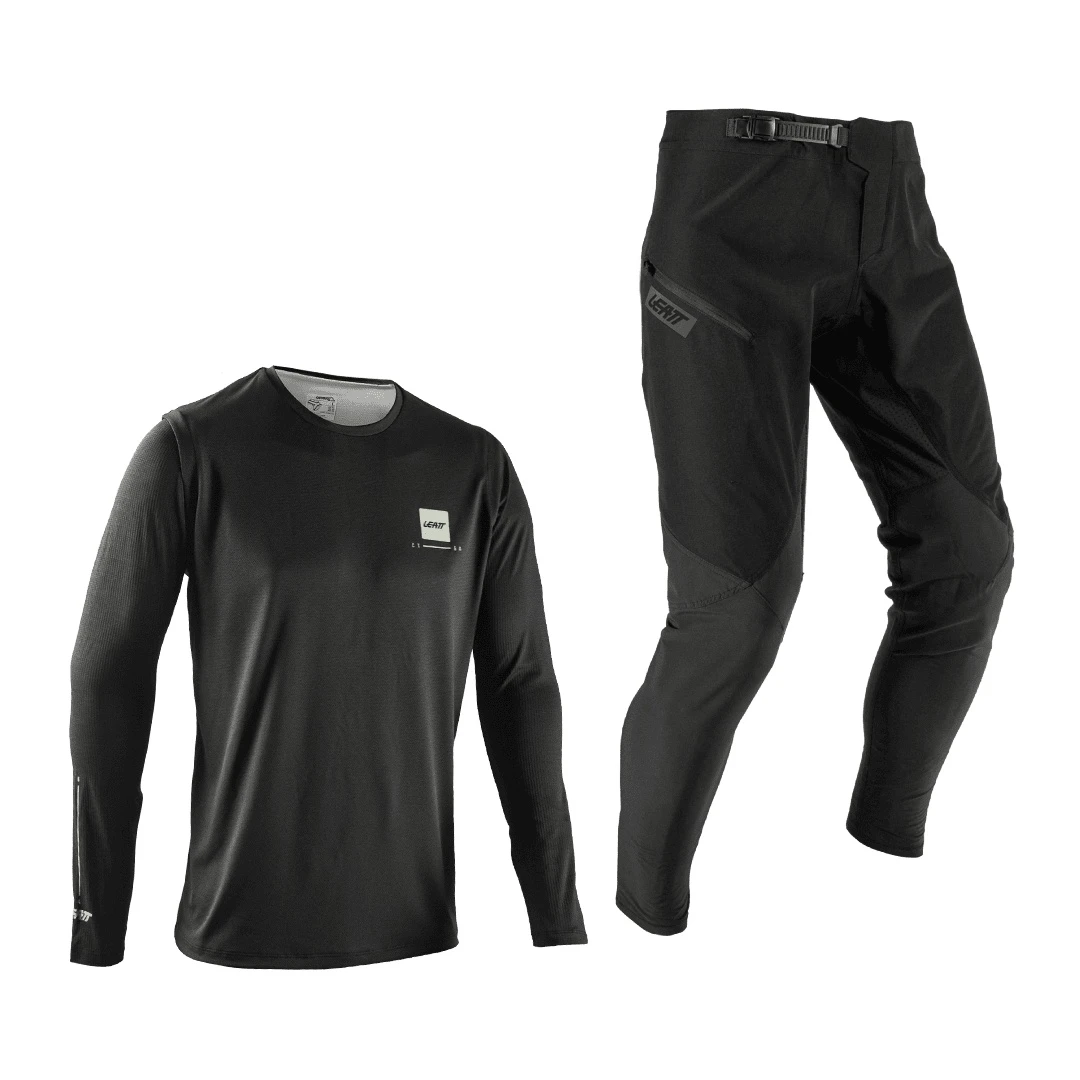 1. Bluza si Pantaloni Leatt Ride Kit MTB 1.0 Ghost Black M