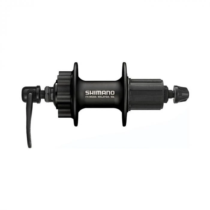 1. Butuc spate Shimano Deore FH-M525A-L, 8/9/10/11, disc 6 suruburi, 32H, Negru, OLD 135mm