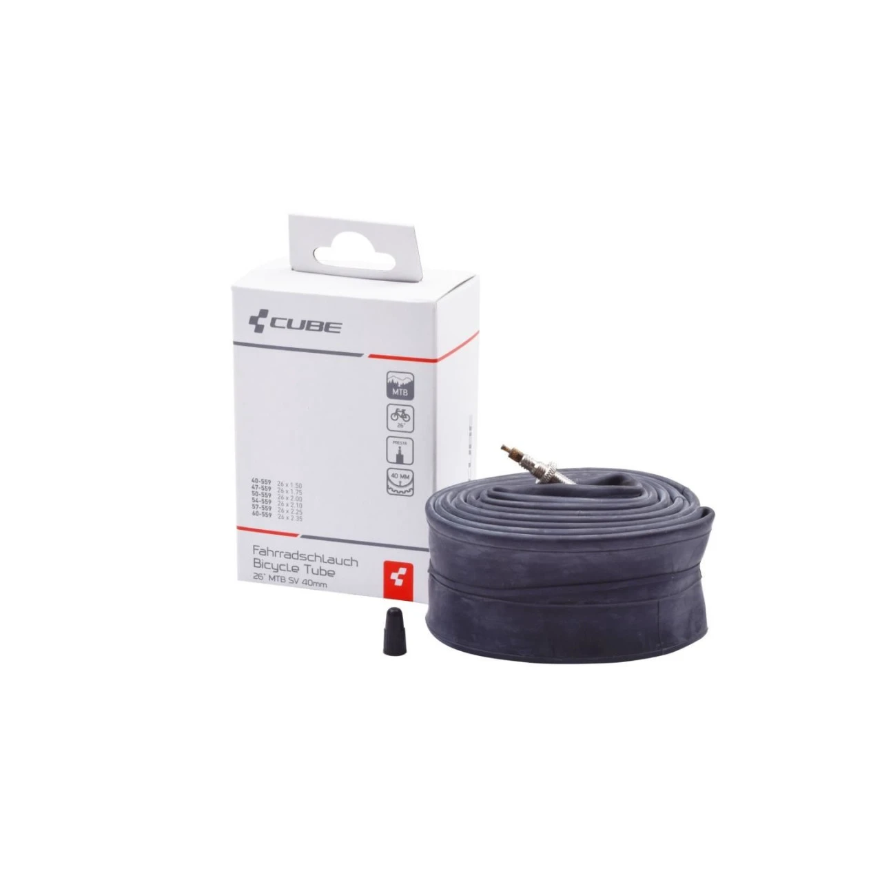 1. CAMERA CUBE MTB 26 Presta 1.50>2.35 (40>60-559) 40mm