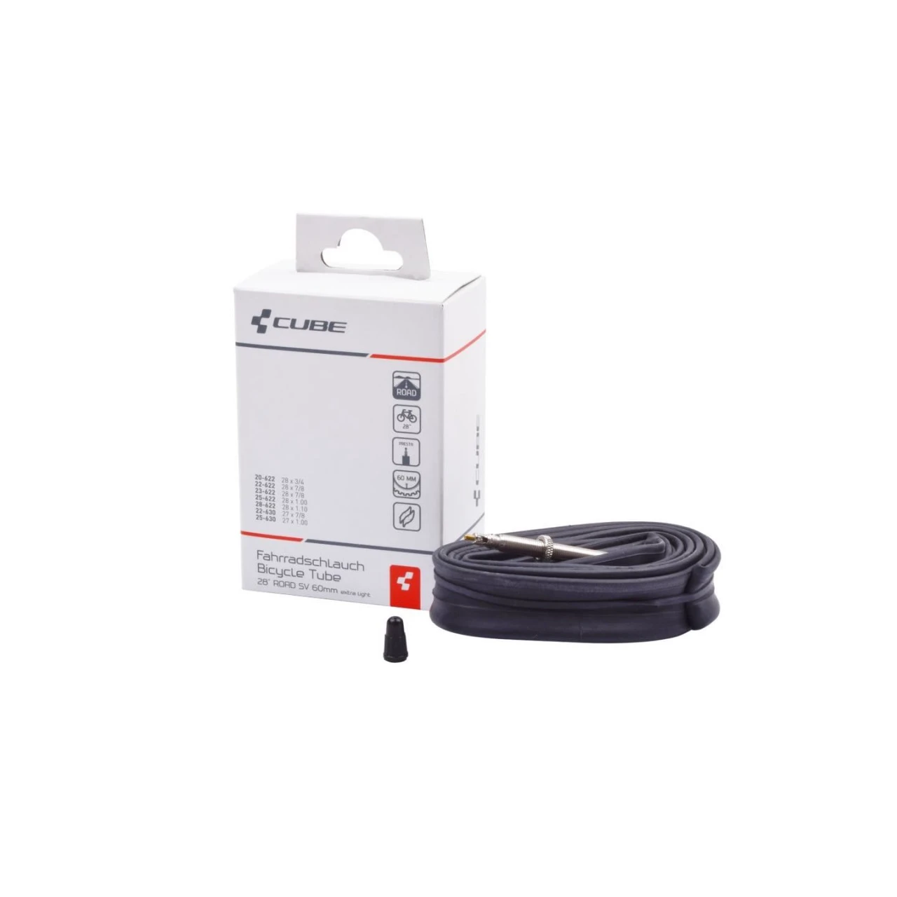 1. CAMERA CUBE ROAD 28 EXTRA LIGHT Presta 700x18-28C (18>28-622) 40mm