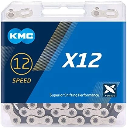 1. Lant KMC X12 Silver/Black 12 Viteze 126 Zale - Set 25 bucati