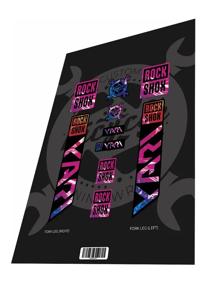 1. Set stickere adezive furca ROCKSHOX Yari Plastic Gradient 2022