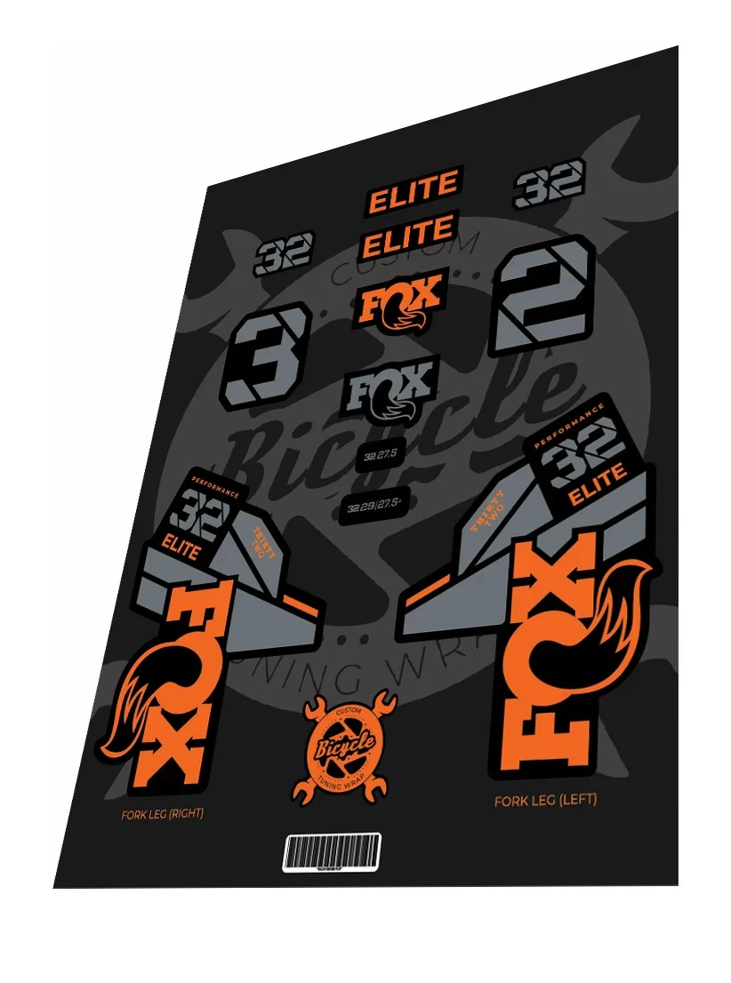 1. Stickere adezive furca FOX 32 Elite Performance Step-Cast Orange 2021