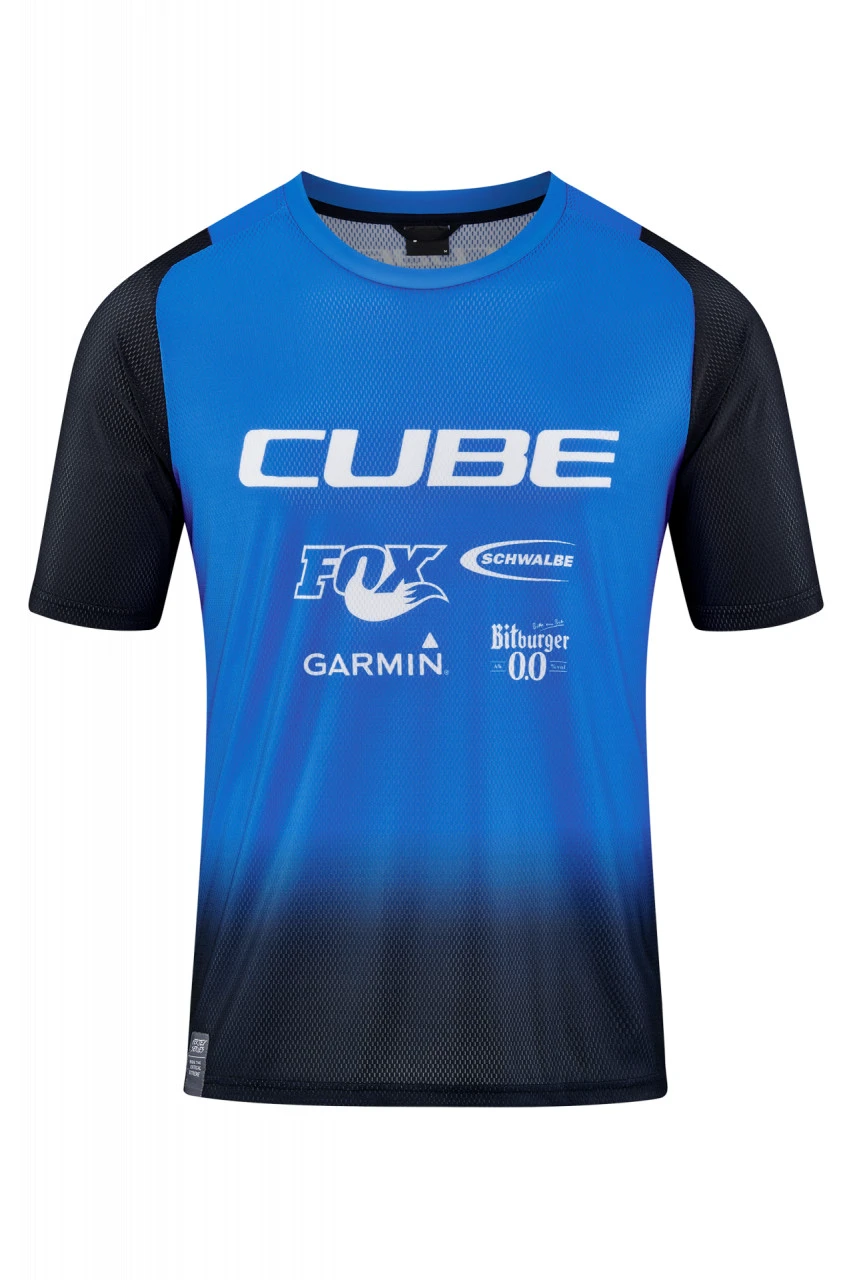 1. Tricou Ciclism CUBE Vertex Round Neck Jersey X Actionteam S/S Black Blue