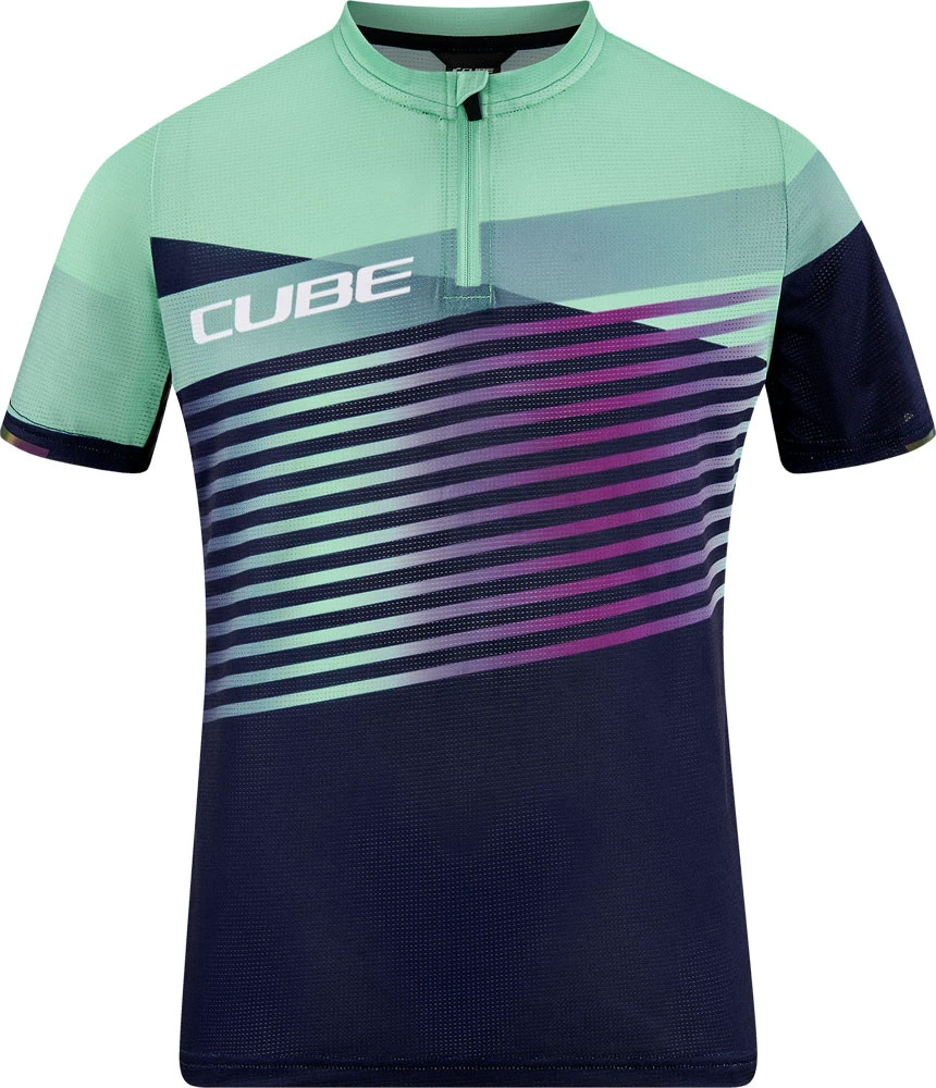 1. Tricou CUBE Teamline Rookie S/S Blue/Mint