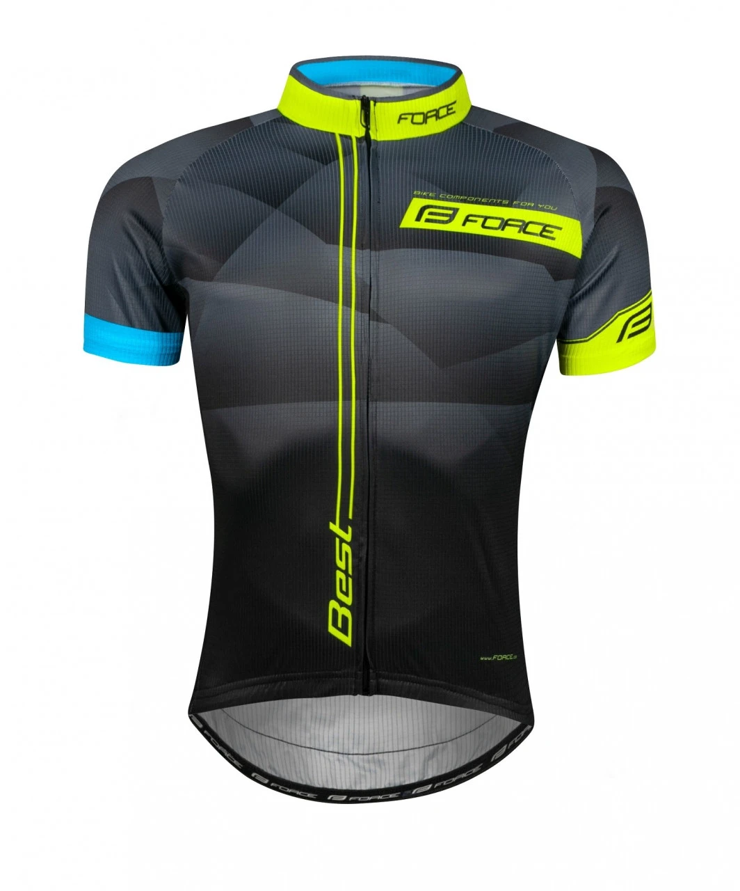 1. Tricou Force Best maneci scurte negru/fluo
