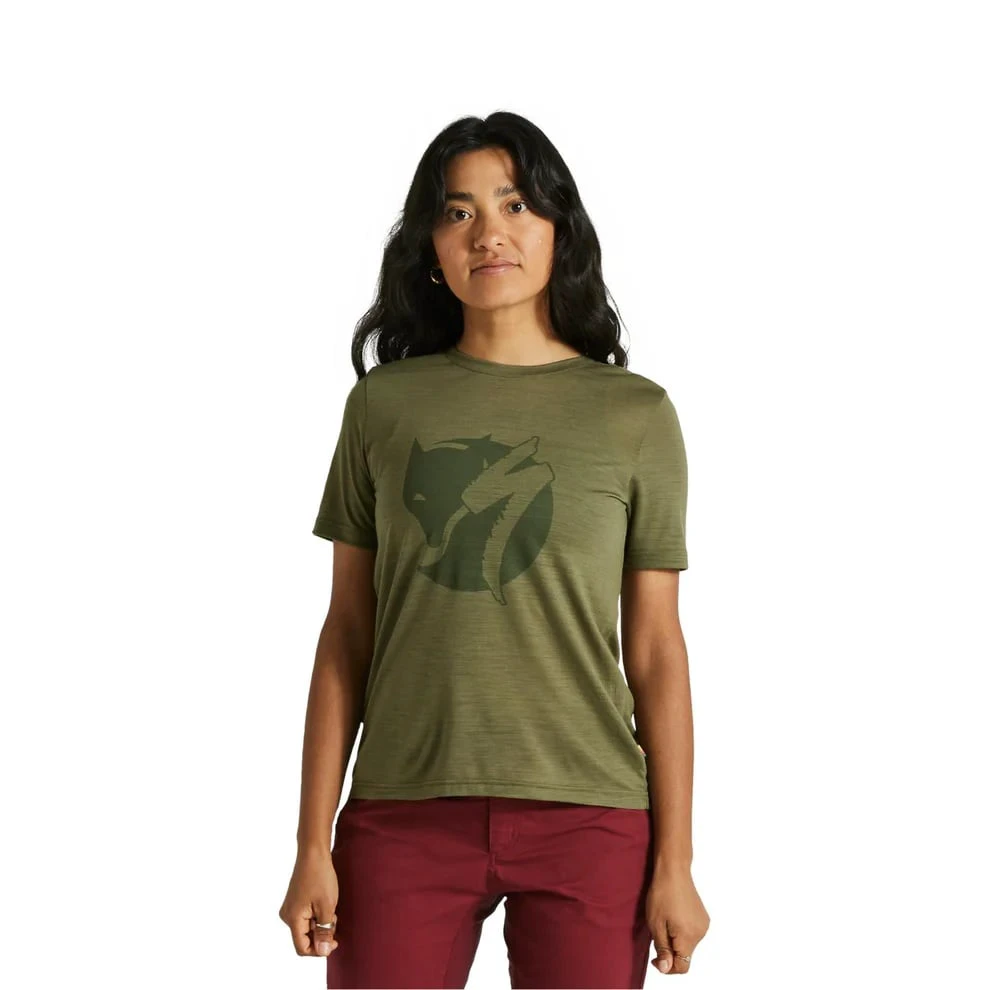 1. Tricou Ciclism SPECIALIZED/FJALLRAVEN Women's Wool (S/S) - Green XS