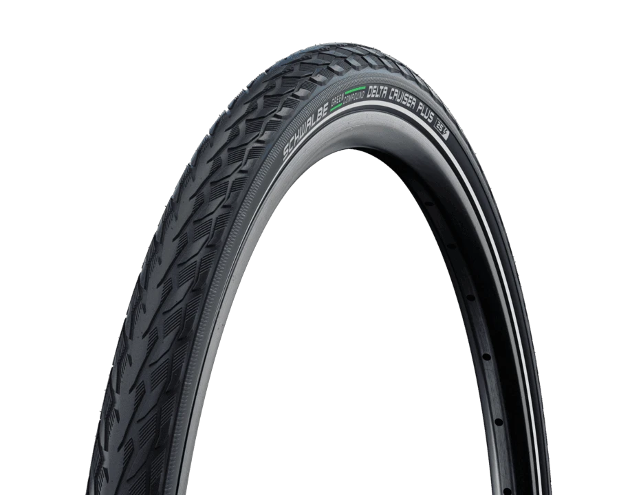 1. Cauciuc SCHWALBE Delta Cruiser Plus - 26x1 3/8 (37-590) HS431 B/B+RT, PunctureGuard, TwinSkin Green