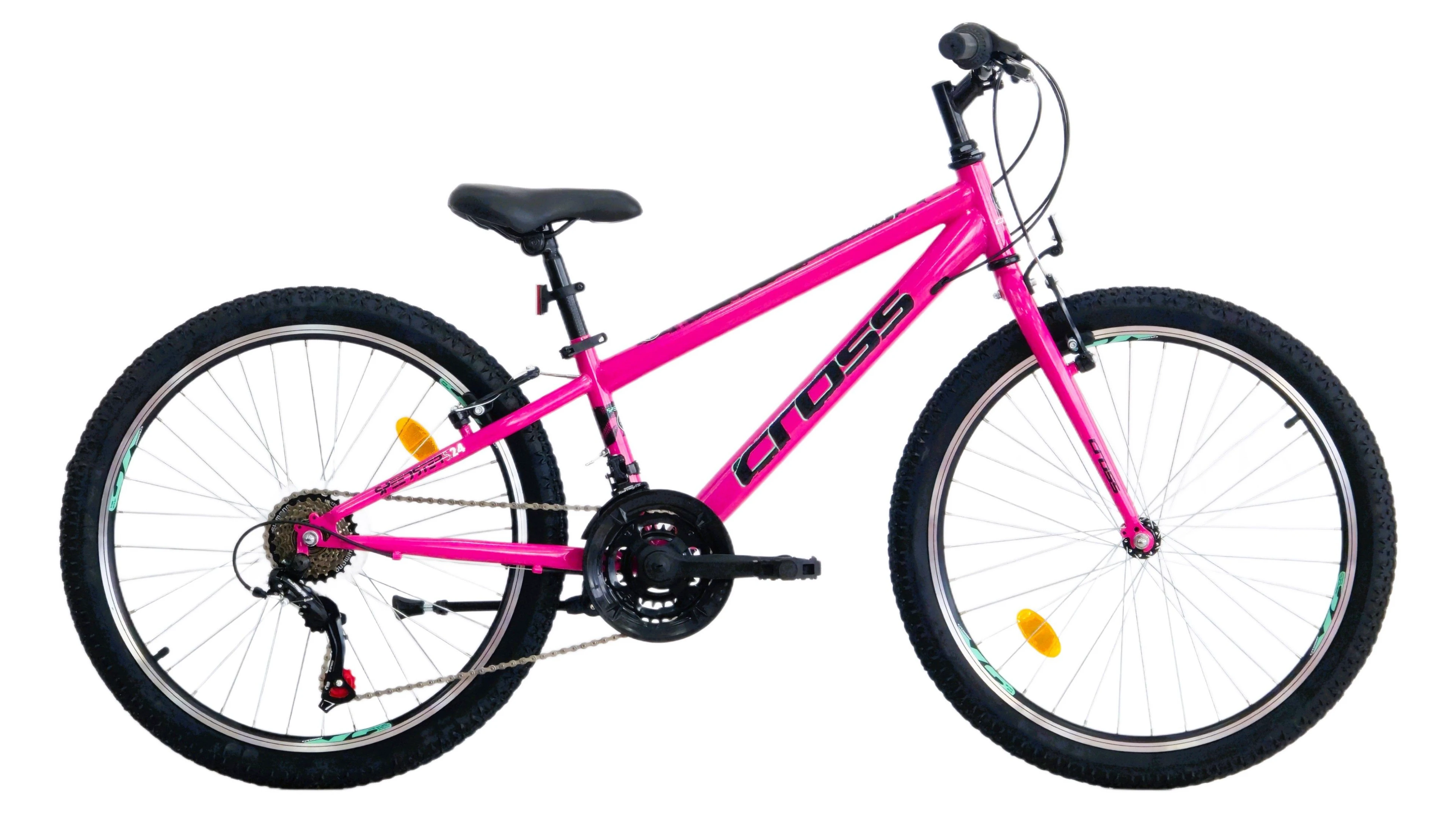 1. Bicicleta copii mtb CROSS Speedster 24 Steel - Pink | 8-10 ani