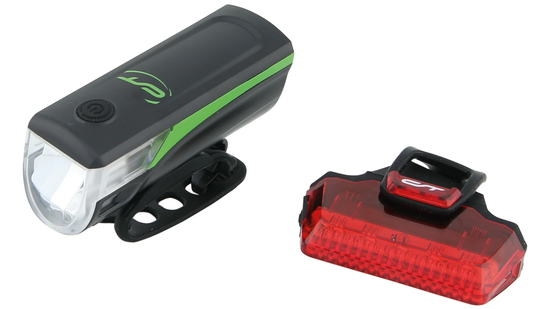 1. Set Far + Stop Bicicleta CONTEC Speed-Led 20 Lux - Black/Green