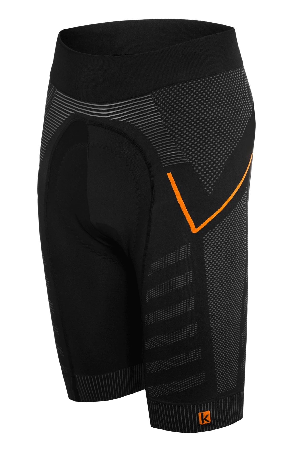 1. Pantaloni Scurti Ciclism cu Bazon FUNKIER Velletri Elite fara cusaturi - Grey/Orange XL/2XL