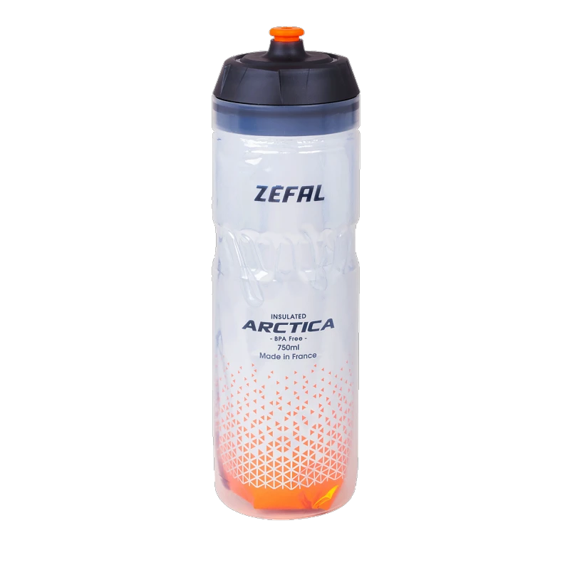1. Bidon ZEFAL Arctica 75 Grip-Cap 750ml - Silver/Orange