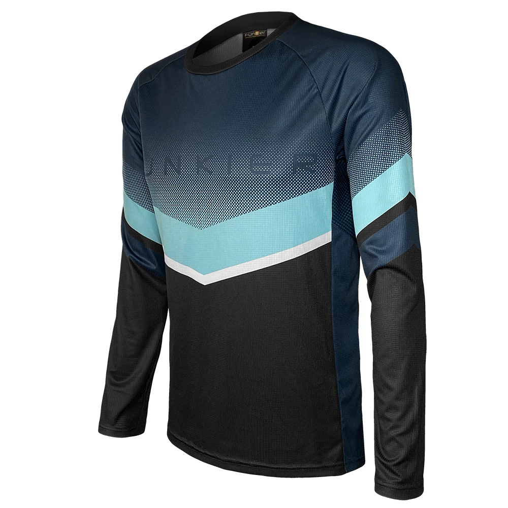 1. Tricou Ciclism FUNKIER Turone Enduro (L/S) - Turquoise S