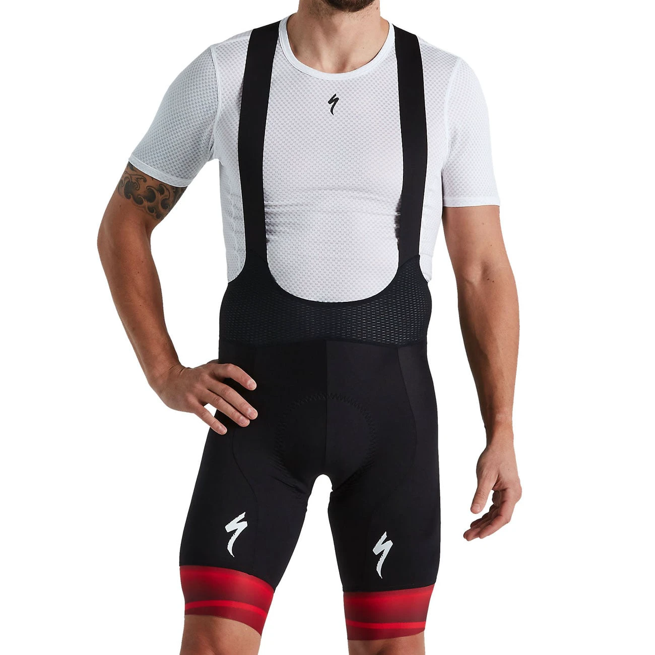 1. Pantaloni Scurti Ciclism cu Bretele si Bazon SPECIALIZED Men's SL R Team - Black/Red M