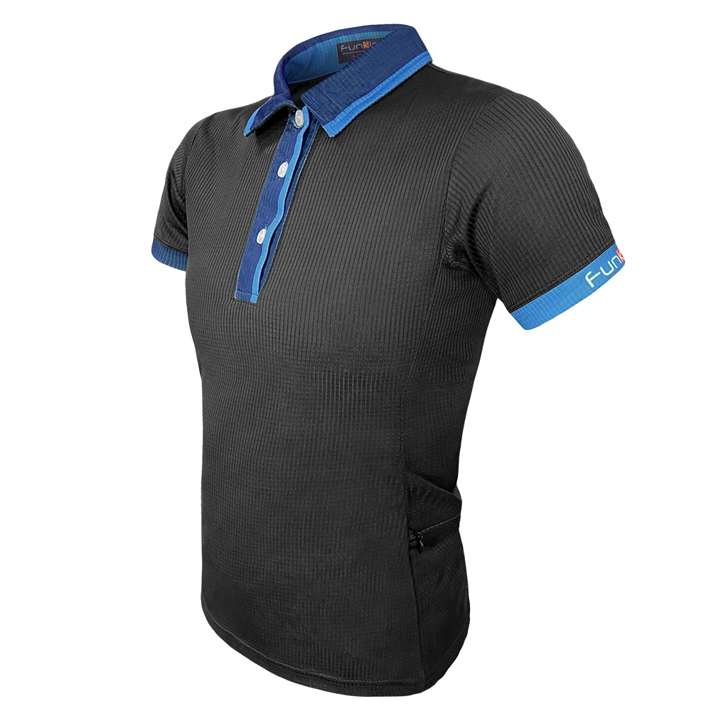 1. Tricou Ciclism Polo FUNKIER Bari Active Men (S/S) - Black/Blue M