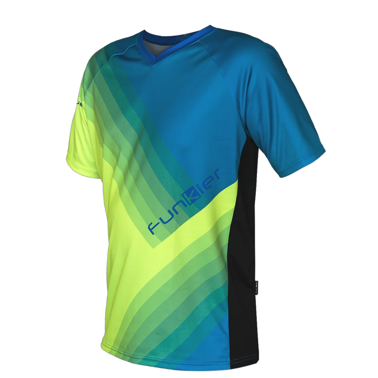 1. Tricou Ciclism FUNKIER Termoli Enduro Men (S/S) - Fluor Yellow/Blue 2XL