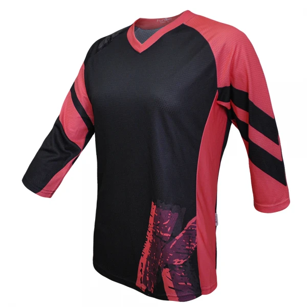 1. Tricou Ciclism FUNKIER Dolomiti-W Enduro Women (3/4 Sleeve) - Black/Pink XXS