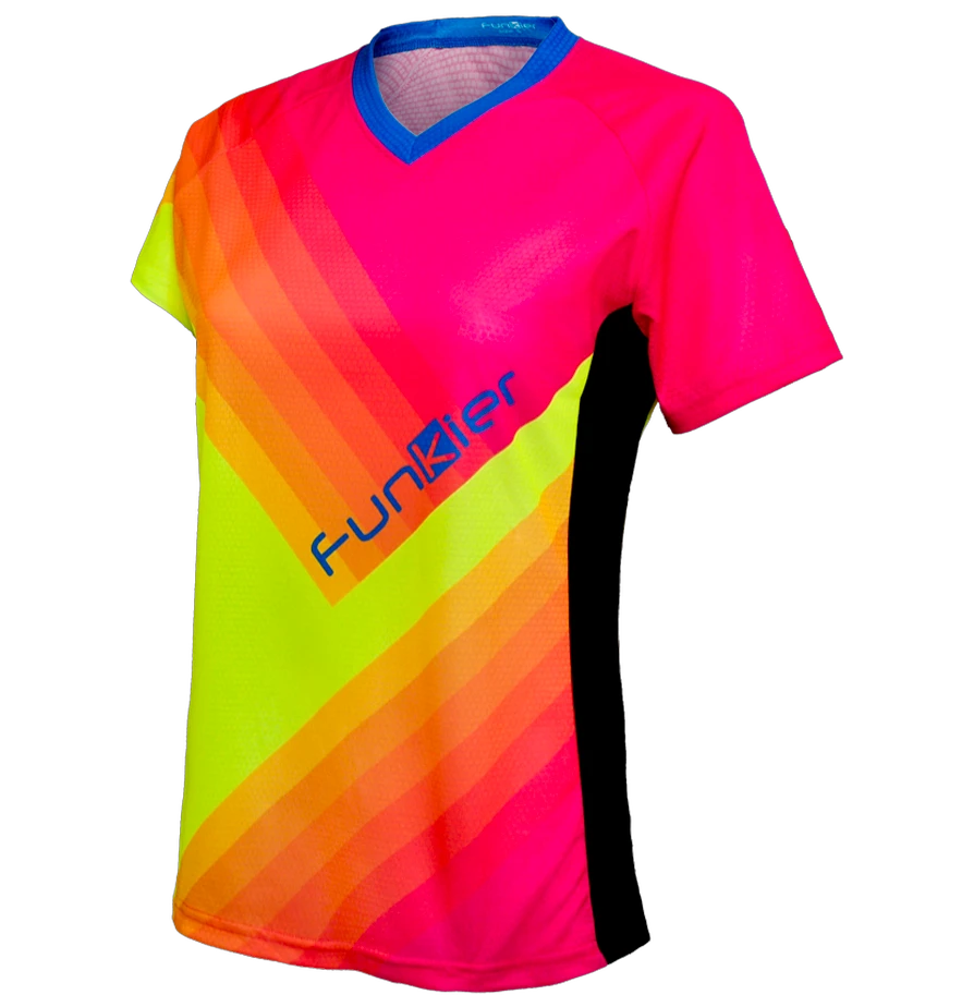 1. Tricou Ciclism FUNKIER Termoli-W Enduro Women (S/S) - Fluor Yellow/Pink XXS